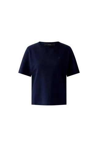 Oui - SVEHA T-Shirt reine Baumwolle darkblue - Gr. - 40