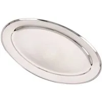 BURI Servierplatte Edelstahl Servierplatte 30cm Buffetplatte Serviertablett Partyplatte, Edelstahl