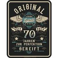 RAHMENLOS® Metallschild als Geschenk zum 70. Geburtstag: Lebende Legende