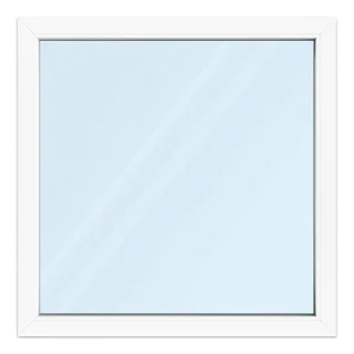 Fenster 110x110 cm, Kunststoff Profil aluplast IDEAL® 4000, Weiß, 1100x1100 mm, einteilig festverglast, 2-fach Verglasung, individuell konfigurieren
