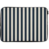MuchoWow Laptop-Hülle Vertikale Streifen - Blau - Creme 13.3 Zoll, Laptopsleeve, weiches Innenfutter zum Schutz Kratzern, Laptoptasche