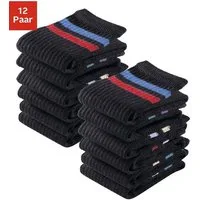 Go in Tennissocken Damen Herren Kinder Sportsocken mit Ringel aus Atmungsaktive Baumwolle (Packung, 12-Paar, Großpackung bis Gr. 47-50) mit Frottee, Kindersocken, Damensocken, Herrensocken