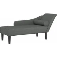 vidaXL Chaiselongue Chaiselongue mit Kissen Dunkelgrau Stoff, 1 Teile