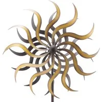 matches21 HOME & HOBBY Gartenstecker Windrad Gartendeko Metall Sonne gold 180 cm (1-St) Widerstandsfähig & witterungsbeständig, jedoch nicht frostsicher!