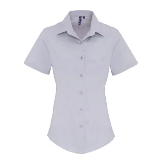 Premier - Formelles Hemd für Damen kurzärmlig (Silber)