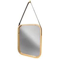 osoltus Badregal osoltus Edge Badspiegel Wandspiegel Bambus mit Aufhängung