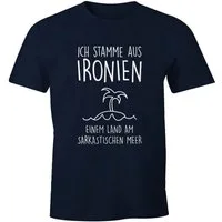 MoonWorks Print-Shirt Herren T-Shirt Ich stamme aus Ironien einem Land am sarkastischen mit Print