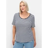 Sheego T-Shirt T-Shirt Kurzarm mit garngefärbtem Ringel, aus Rippware