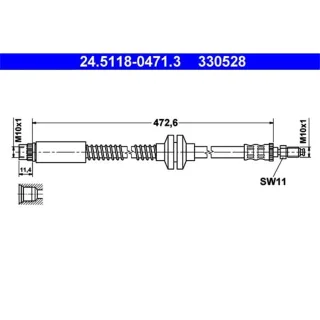 ATE Bremsschlauch vorne Citroen Fiat Lancia Peugeot 24.5118-0471.3