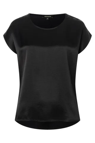 MORE & MORE - Shirt mit Satinfront schwarz - Gr. - 38