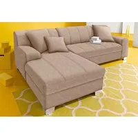 DOMO collection Ecksofa TURAH 239x152 cm, inkl. Zierkissen, moderne Steppung, mit Bettfunktion, Schlafsofa, Unser Dauertiefpreis