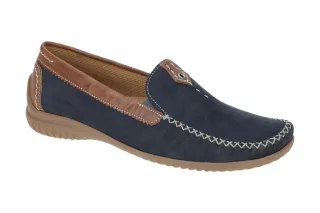Gabor Damen Slipper 86.090 in Navy/Copper mit Echtleder Komfort Fu?bett