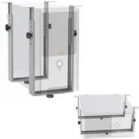 RICOO Halterung PC Halterung unter Schreibtisch flexibel Gaming Büro Tisch TRH02-S, (vertikal oder horizontal Befestigung, 1-tlg., max 35 Kg Rechner Halter für unter den Tisch Desktop flexibel silber, Flexibel an PC Rechner Breite und Höhe anpassbar,
