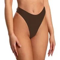 Aquarti Bikini-Hose Tanga Thong Bottom Hohe Taille