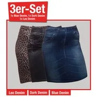 HSP Hanse Shopping GmbH Jeansrock SMART TEX® Jeaneez Röcke 3er Set Gr. XL