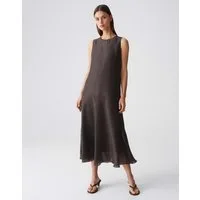 OPUS Sommerkleid Welsa aus leichter Webware mit dezenter Struktur Das Volantdetail bringt Bewegung in die Silhouette