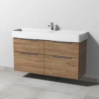 Sanipa 3way Waschtischunterbau zu Laufen VAL Waschtisch mit 4 Auszügen, Eiche-Kansas UM82559