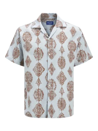 JACK&JONES - JORHYDRA NOTO SHIRT SS LN skyway - Gr. - L