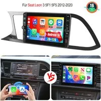 ESSGOO Für Seat LEON 5F1 2012-2020 Android 16 Autoradio GPS Navi WIFI Carplay Autoradio (RDS, 4+64GB(optional), Digitalradio (DAB), FM, GPS, WIFI, SWC, Apple Carplay Android Auto GPS Navi WIFI BT EQ mit USB- und Type-C)