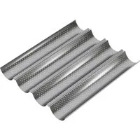 Wellgro Baguetteblech Baguette-Blech für bis zu 4 Baguettes, Karbonstahl