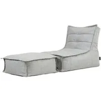 icon Sitzsack Outdoor mit Liege und Fußhocker „Dolce“ (Spar-Set, 1 x Sitzsack, 1 x Fußhocker), 75x75x96cm, Made in Germany, UV-beständig, wetterfest