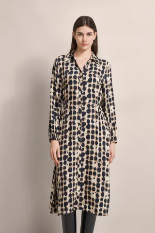 Bugatti Damen Blusenkleid mit leichter Taillenraffung