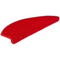 Metzker® Stufenmatte Stufenmatten Shaggy Venus Halbrund Einzeln und SparSet's, Halbrund, Höhe: 22 mm, 15 Stück im Set - Rot