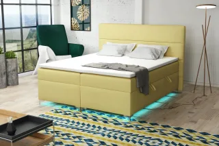 Boxspringbett Schlafzimmerbett CANELA 200x200cm inkl.Bettkasten/ LED