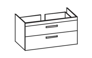 Artiqua 411 Waschtischunterschrank für 2nd Floor 049112 Stahlgrau Metallic, 411-WU2L-D21-7141-88 411-WU2L-D21-7141-88