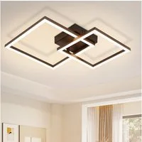 ZMH LED Deckenleuchte Wohnzimmer - Quadratisch Schwarz Eckig 3000K/4000K Deckenlampe Flur, Augenschutz, Einfache Installtion, LED fest integriert, Warmweiß