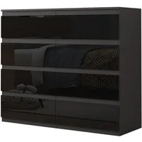 HTI-Living Kommode Kommode Kenji 8 Schubladen Hochglanz Schwarz (Stück, 1 St., 1 Kommode), Sideboard