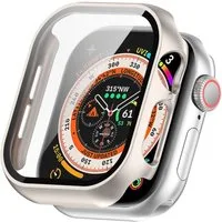 Wigento Smartwatch-Hülle Für Apple Watch Series 11 / 10 42mm Kunststoff Hülle + H9 Glas Beige, Schutzhülle aus PC + Panzerglas für Rundumschutz