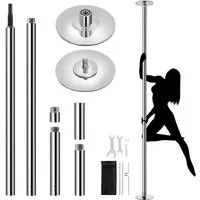Yaheetech Pole Dance Stange, Tanzstange 45 mm, 225 bis 274,5 cm Höhenverstellbar, Strip Stange
