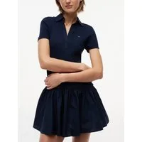 Tommy Jeans Polokleid TJW RIB POPLIN POLO DRESS EXT mit gerippter Struktur, Slim Fit in Mini-Länge
