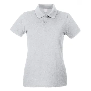 Fruit of the Loom - Poloshirt für Damen kurzärmlig (Grau meliert)