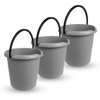 ProHome Putzeimer Kunststoff-Eimer, (3er Set), Haushaltseimer, 5 Liter, Eimer BPA-frei, Made in EU