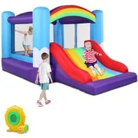 LALAHO Hüpfburg Hüpfschloss Spielburg mit Gebläse, Rutsche, Trampolin, Tragetasche, 360x240x189cm , für Kinder 3 bis 8 Jahre, für drinnen und draußen