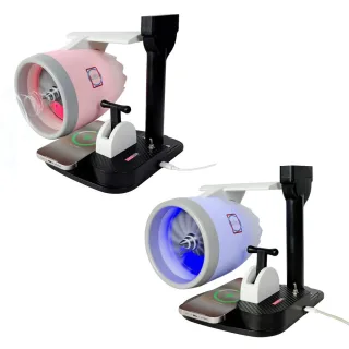 NIKOLATOY New Desktop Aircraft Engine Turbo Fan JetFan Equipped with Wireless Charging and Humidifier Ornaments Decorati
