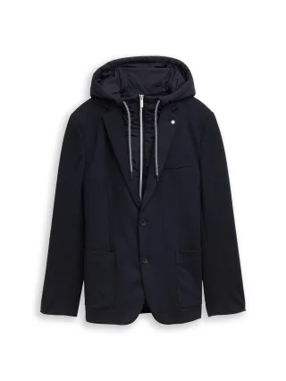 Tom Tailor - 2-in-1 Sakko mit herausnehmbarem Einsatz mit Kapuze sky captain blue - Gr. - 54
