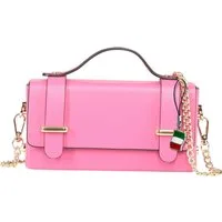 FLORENCE Handtasche Florence Damen Handtasche klein Echtleder (Handtasche), Damen Handtasche Leder, fuchsia, rosa ca. 19cm x ca. 10cm hoch