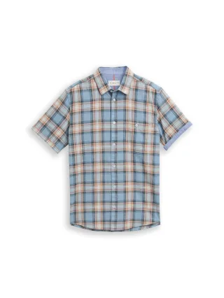 Tom Tailor - Regular Fit Kurzarmhemd mit Karomuster blue multicolor check - Gr. - XXL