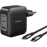 Intenso Power Adapter W100ACC GaN + C520C Kabel, Ladegerät schwarz, 100 Watt