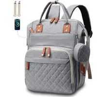 Forrlite Wickelrucksack Wickeltasche Rucksack Großer Baby Wickelrucksack mit Multifunktions (und Kinderwagengurte - für Mama und Papa, 16 Taschen), Mommy Bag