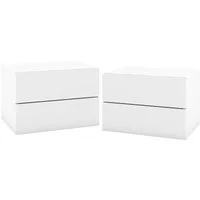 COSTWAY Nachttisch (2-St), hängend, mit 2 Schubladen, Nachtschrank