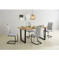 HELA Esstisch GISELLE Baumkantentisch, Küchentisch, Kufengestell Metall, Industrial Design, 140 - 200 cm Breite, 2 Farben