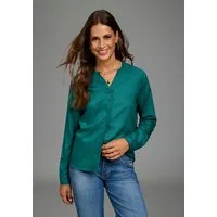 Laura Scott Longbluse mit Stehkragen, Langarm mit 1-Knopf-Manschette, aus Viskose