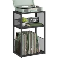 VASAGLE Beistelltisch, Plattenspieler-Ständer, 3 Etagen, Beistelltisch, Schallplatten
