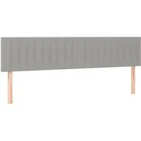 vidaXL Bett Kopfteile Hellgrau 200x5x78/88 cm Stoff (1-tlg)