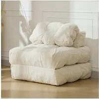 GarveeMore Schlafsofa mit Kissen 3-in-1 Klappsofa aus Cord Schlafsessel Multifunktionssofa