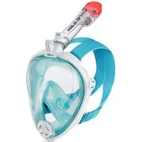 Aqua Speed Schnorchel Erwachsene 180° Panorama Full Schnorchelmaske + Mikrofaser Handtuch (Full Face Maske, Tauchausrüstung, Wassersport), Spezielles Doppel-Luftstromsystem zur Reduzierung von CO₂-Rückatmung